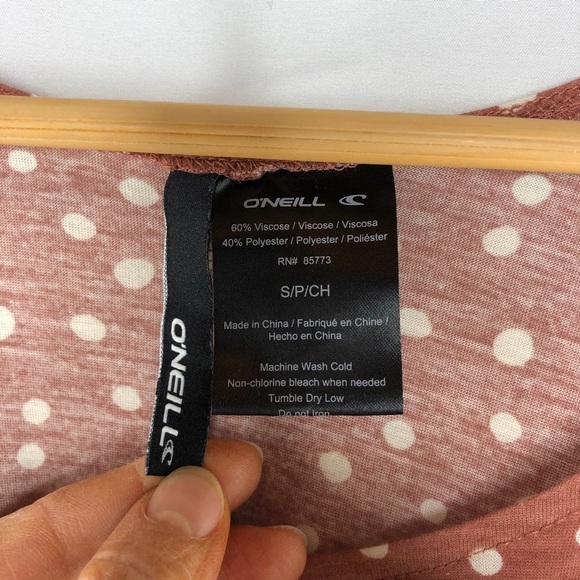 O'Neill mauve polka dot crop with lace - Picture 3 of 7